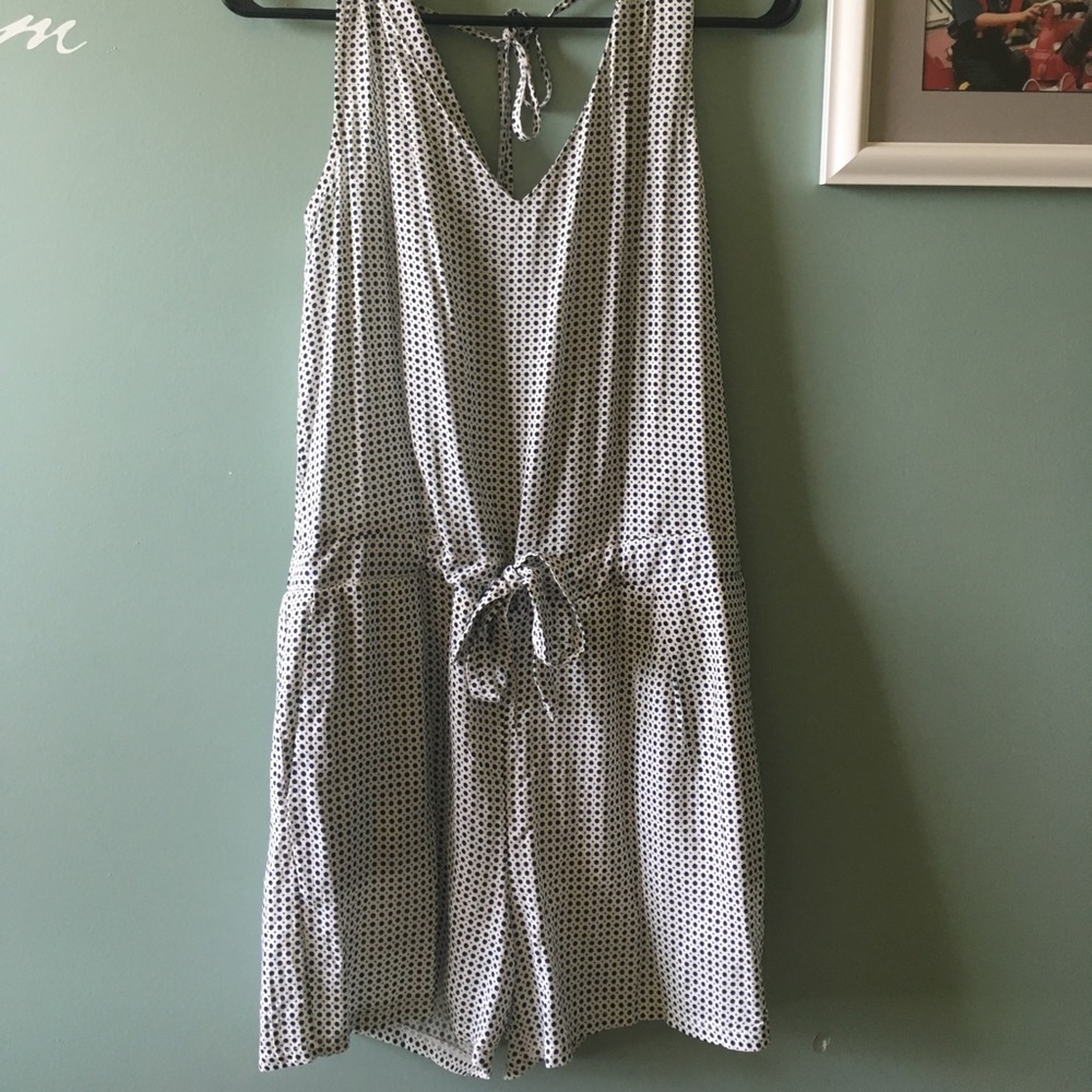 ❌sold❌ French blue polka dot romper