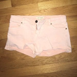 Pink jean shorts