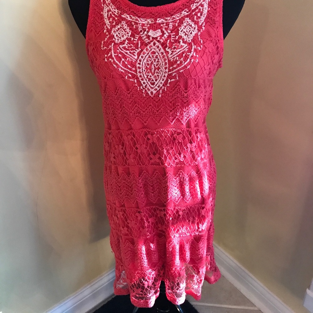 Pink lace dress