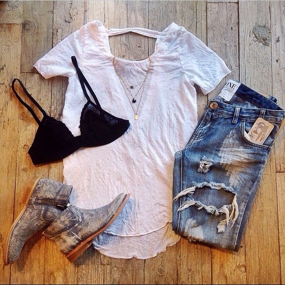 Denim Hand Made Distressed Ankle Boots - Picture 4 of 8