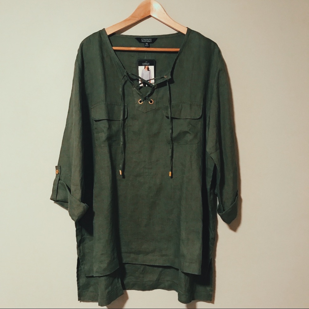 Safari Green Lace-Up Tunic