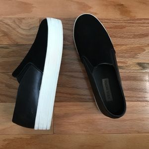 Steve Madden Black Platform Slip Ons