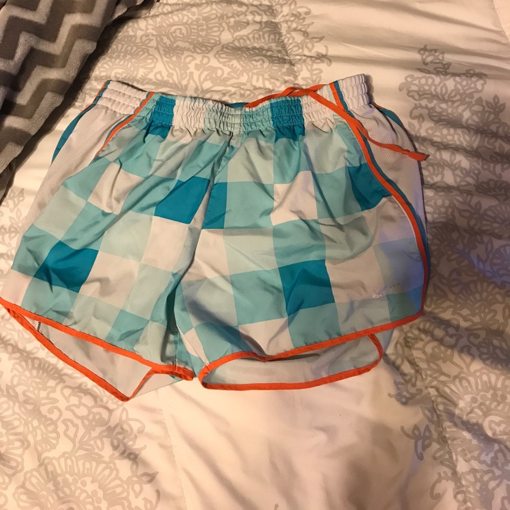 Small nike checkered running shorts