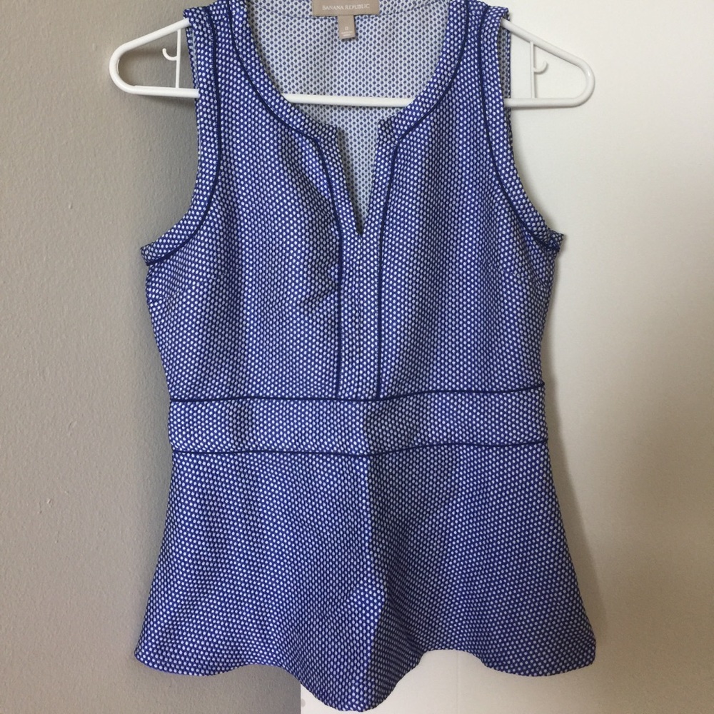 Banana Republic Blue Peplum Top sz 0