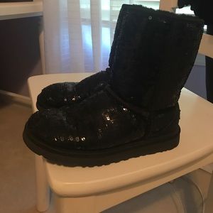Black sequined Ugg boots
