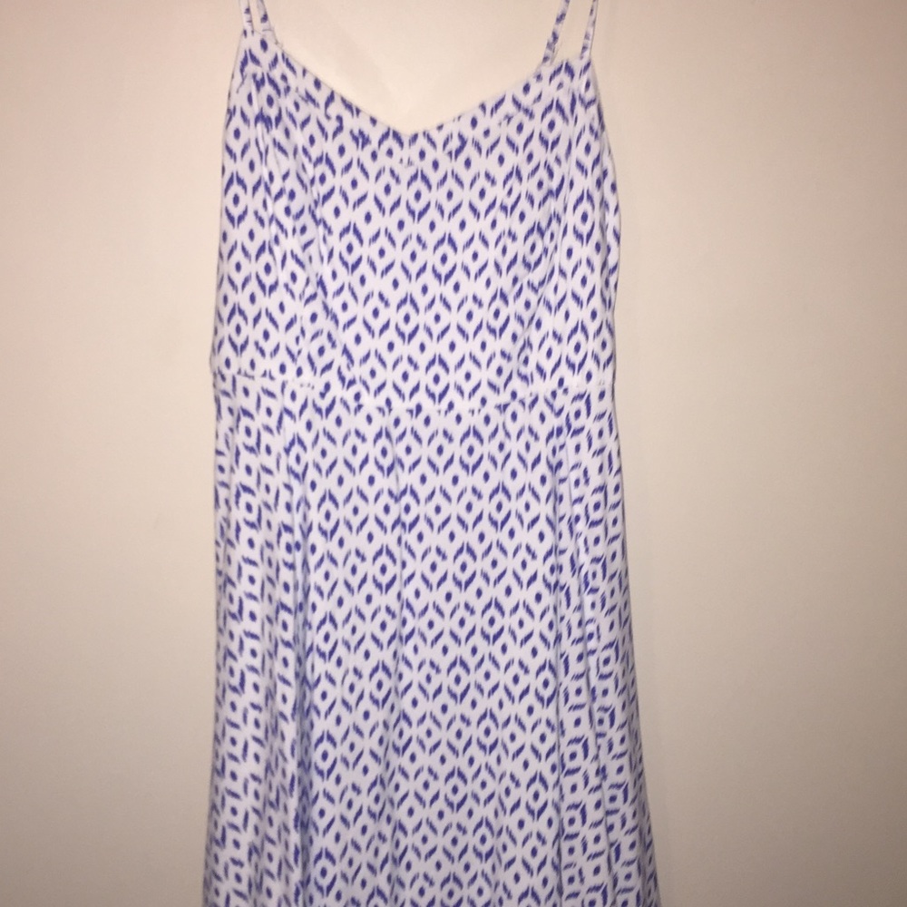 Blue and White Printed Dress