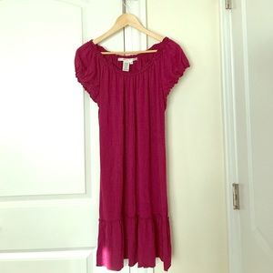 Max Studio ruffled dress in dark magenta