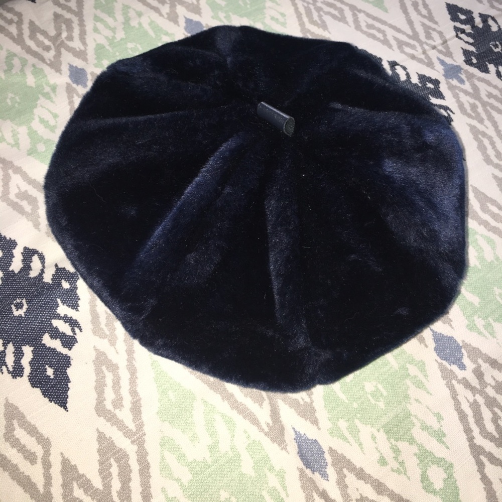 Vintage royal blue furry hat-so beautiful!