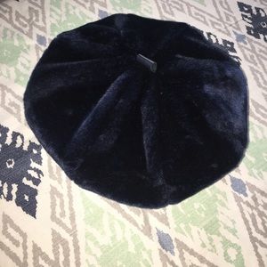 Vintage royal blue furry hat-so beautiful!