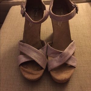 Toms strappy wedges in lavender