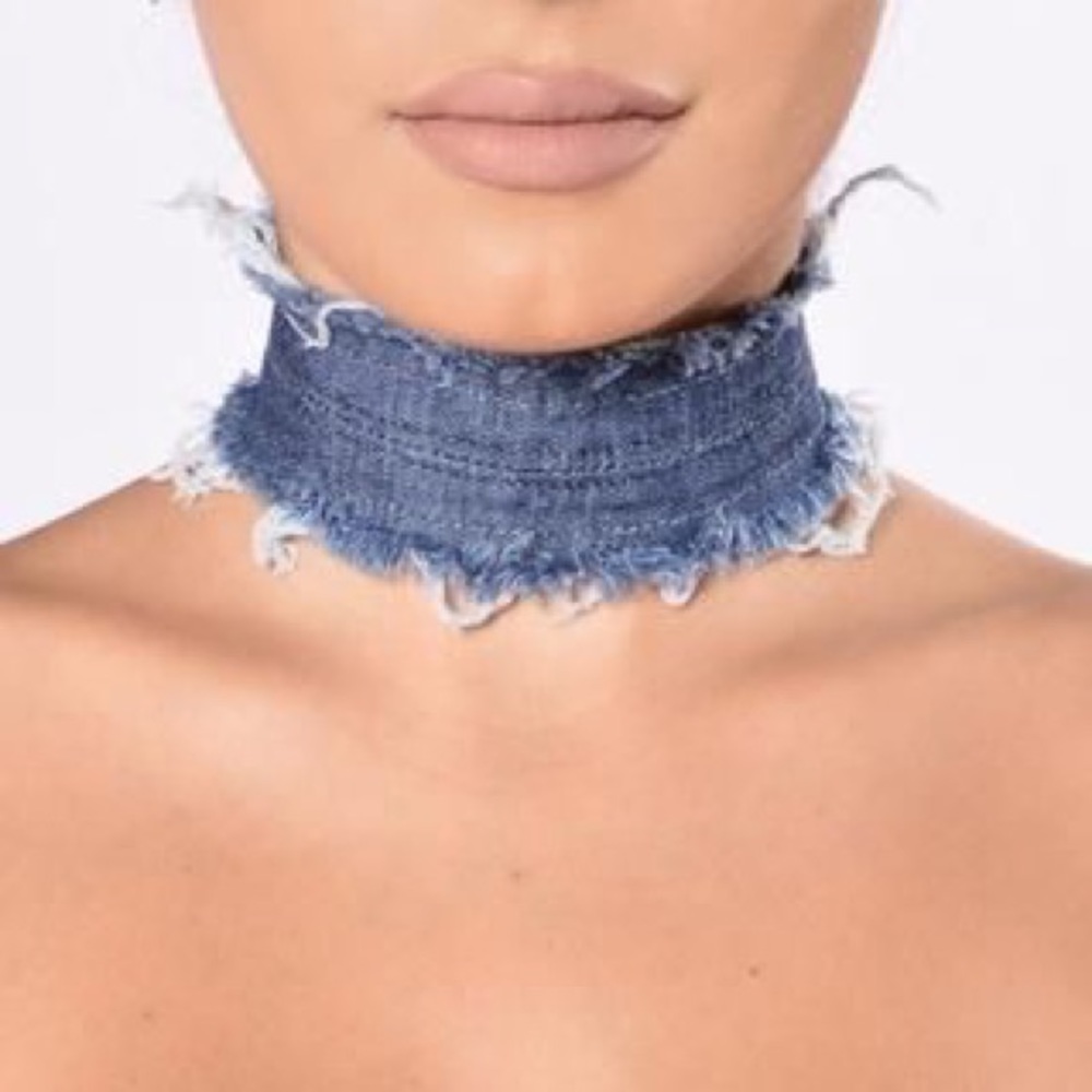 Coming soon- Blue denim choker (Kim K)