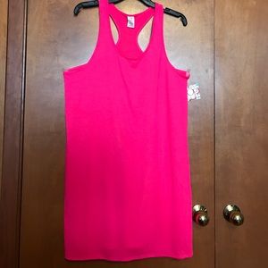 Fuchsia pink beach/pool cover up racer tank dress