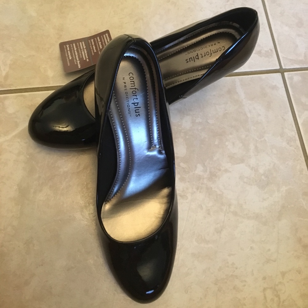 Black comfortable professional heels