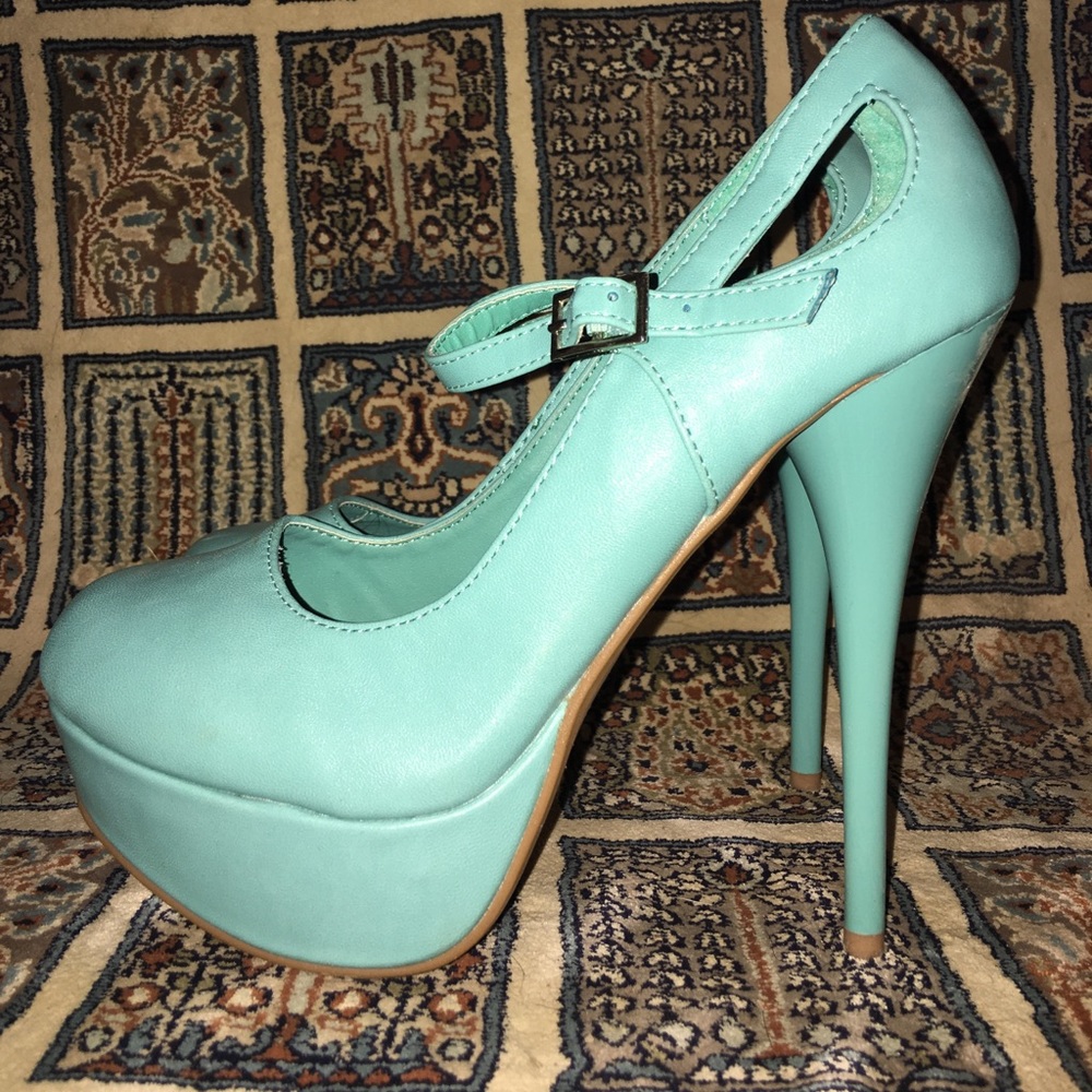 Tiffany Blue 5" Mary Jane Stilettos