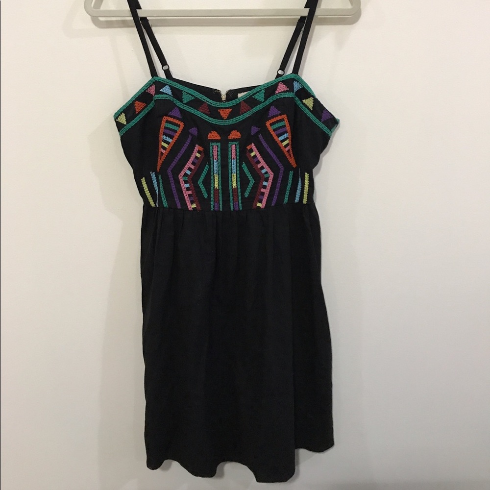 Black embroidered dress