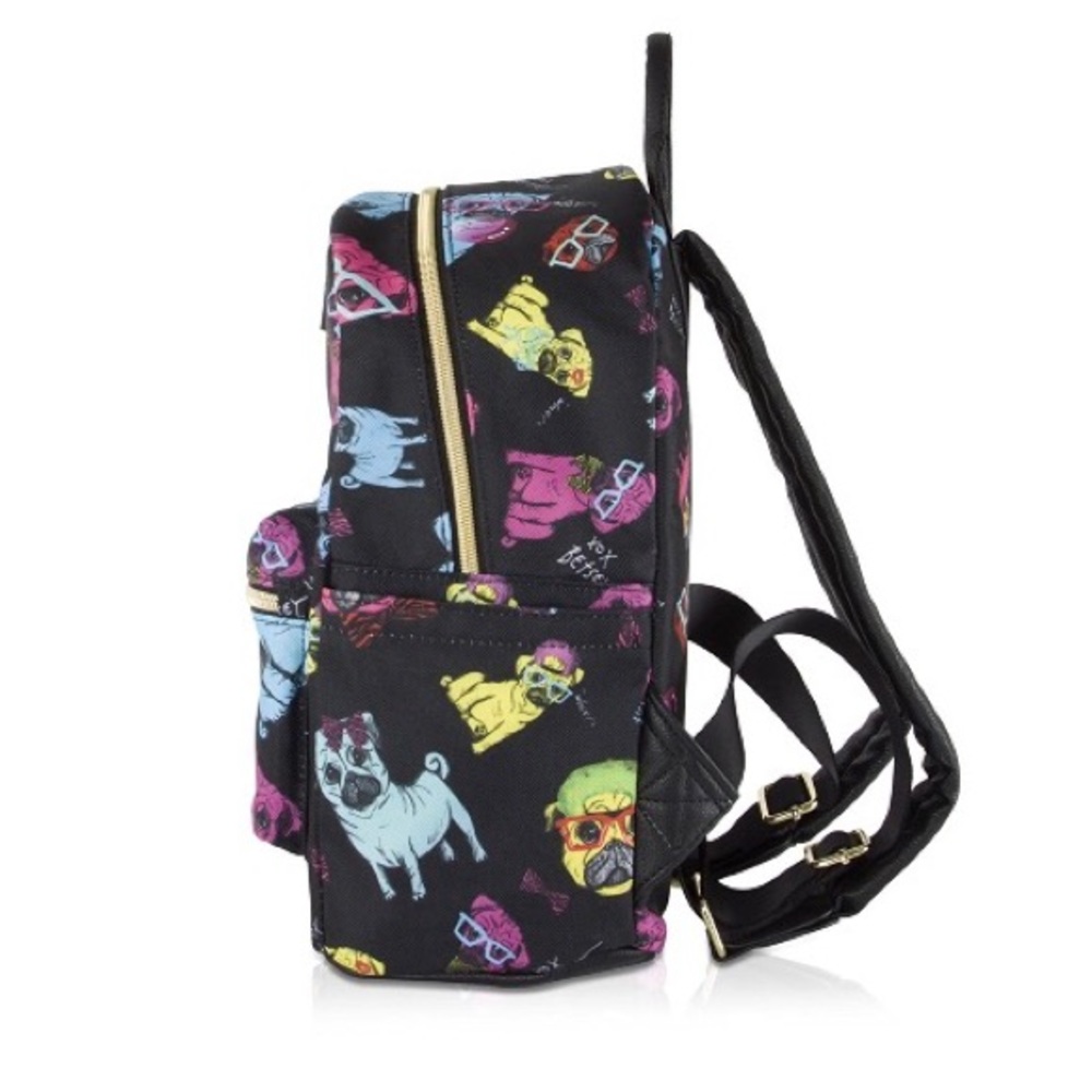 Betsey Johnson Pugs Love Rainbow Backpack - Picture 5 of 8