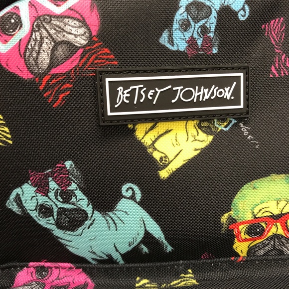 Betsey Johnson Pugs Love Rainbow Backpack - Picture 2 of 8