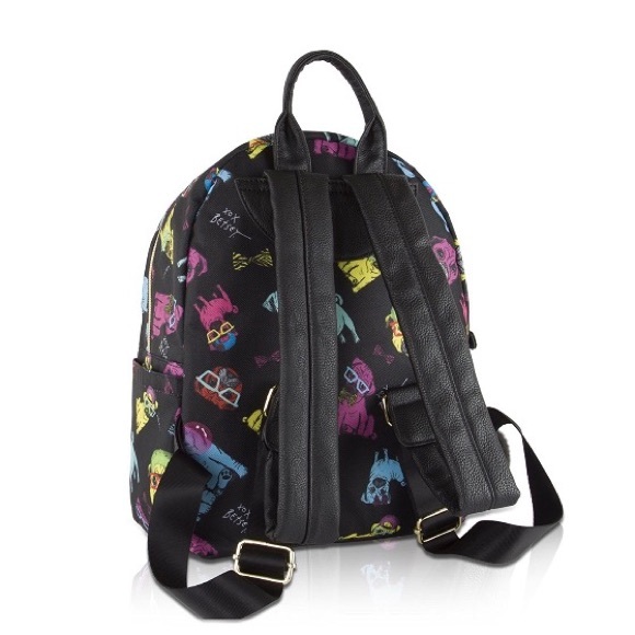 Betsey Johnson Pugs Love Rainbow Backpack - Picture 6 of 8