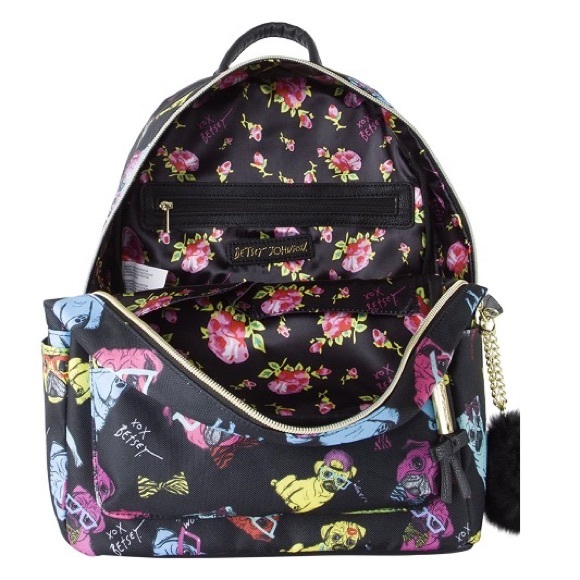 Betsey Johnson Pugs Love Rainbow Backpack - Picture 7 of 8