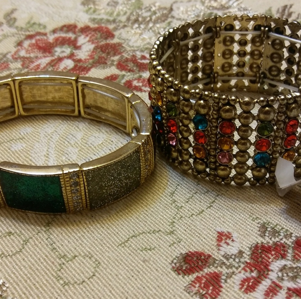 2 BJ gold bracelet with gems
