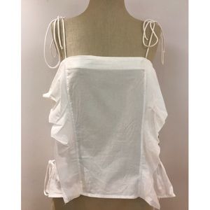 Tie Strap Ruffle Tank Top