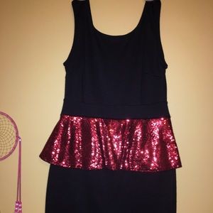 Sequin peplum party dress