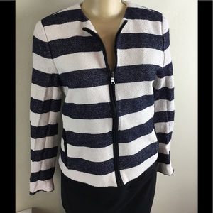 GAP Blazer Jacket Full Zip Women Sz 8 Striped