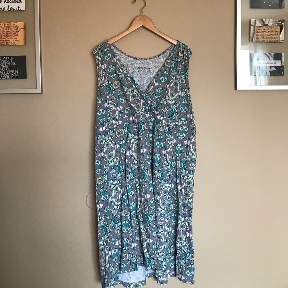 Eddie Bauer 2XL cotton sleeveless printed dress