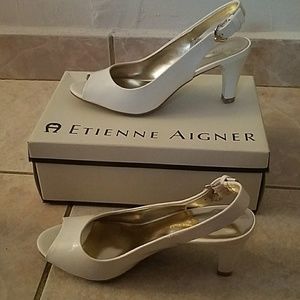 White Etienne Aigner Heels