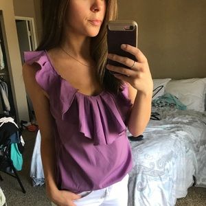 Purple ruffle blouse