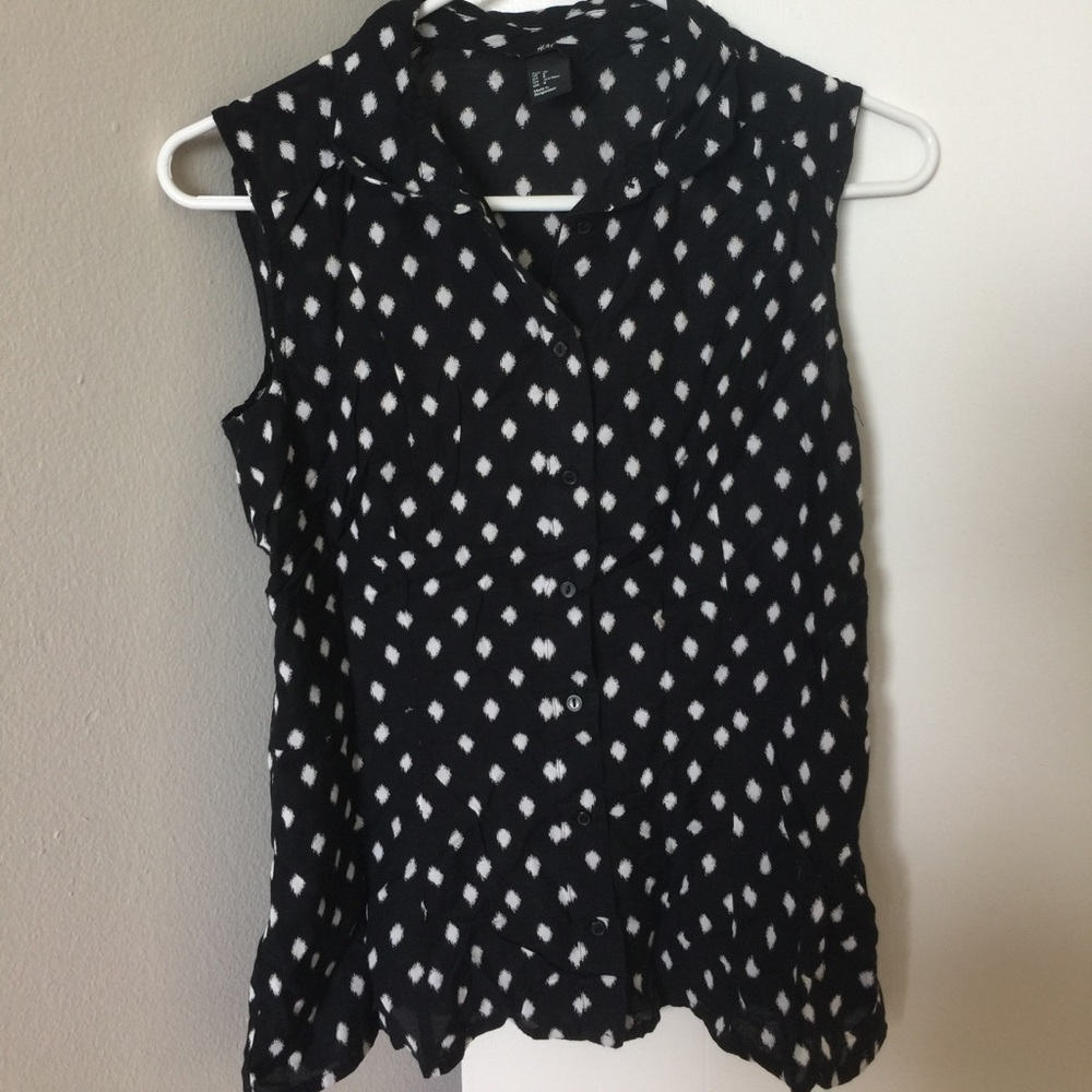 Black Print Button Down Shirt