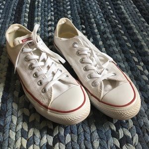 White  low top converse