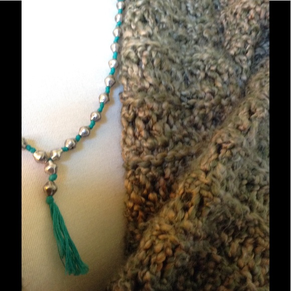 Fall colors, Avocado green and Tan Scarf Wrap - Picture 4 of 8