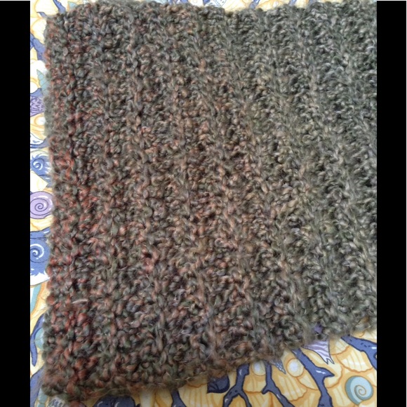 Fall colors, Avocado green and Tan Scarf Wrap - Picture 6 of 8