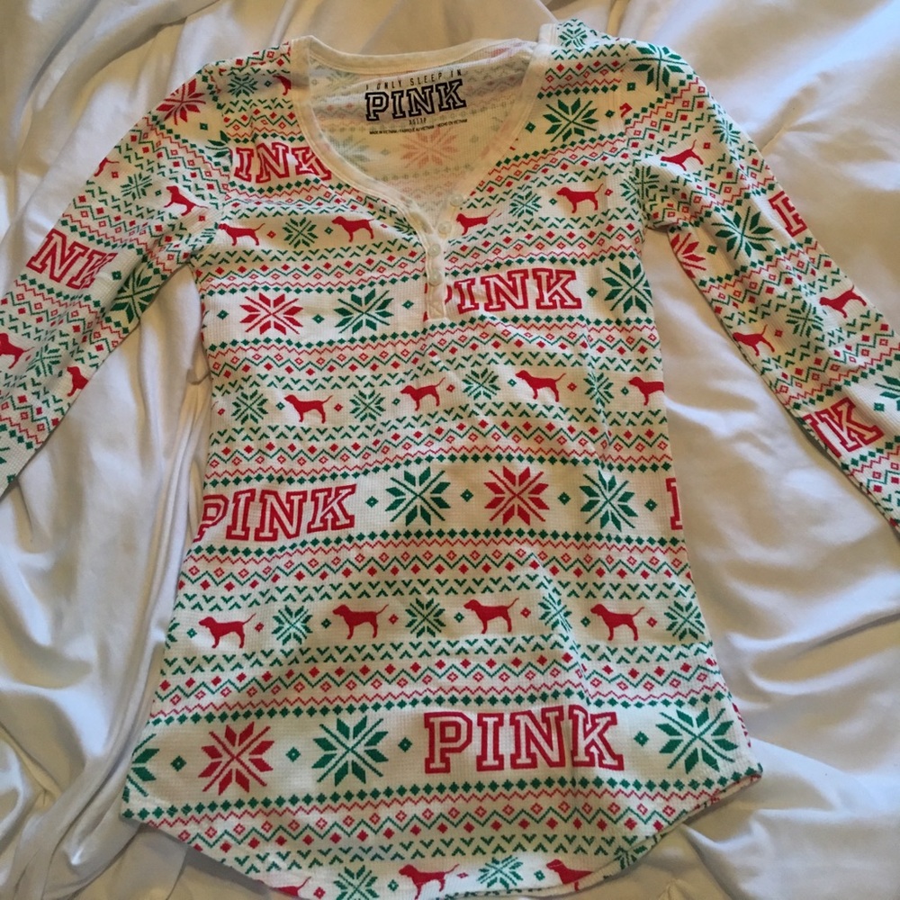 Victoria's Secret Christmas pajama shirt