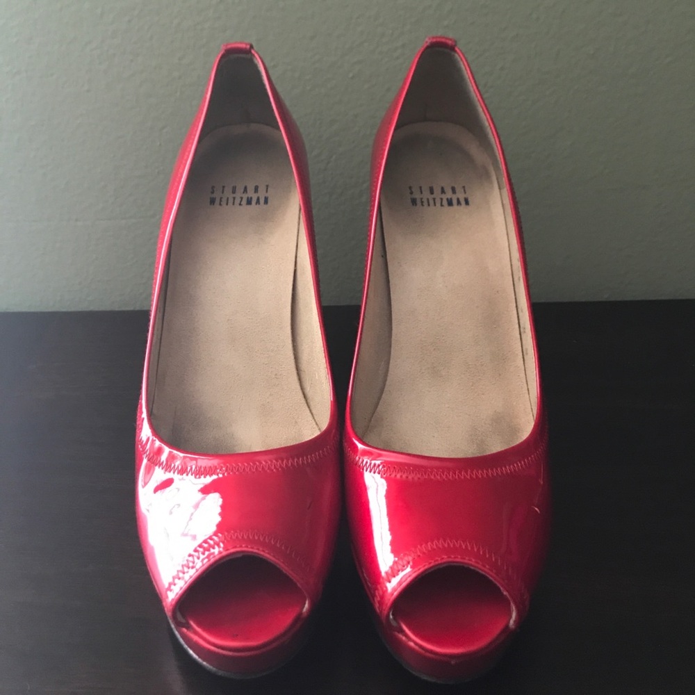 Red Stuart Weitzman Pumps Designer Shoes