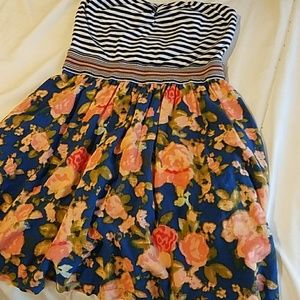 Striped floral dress