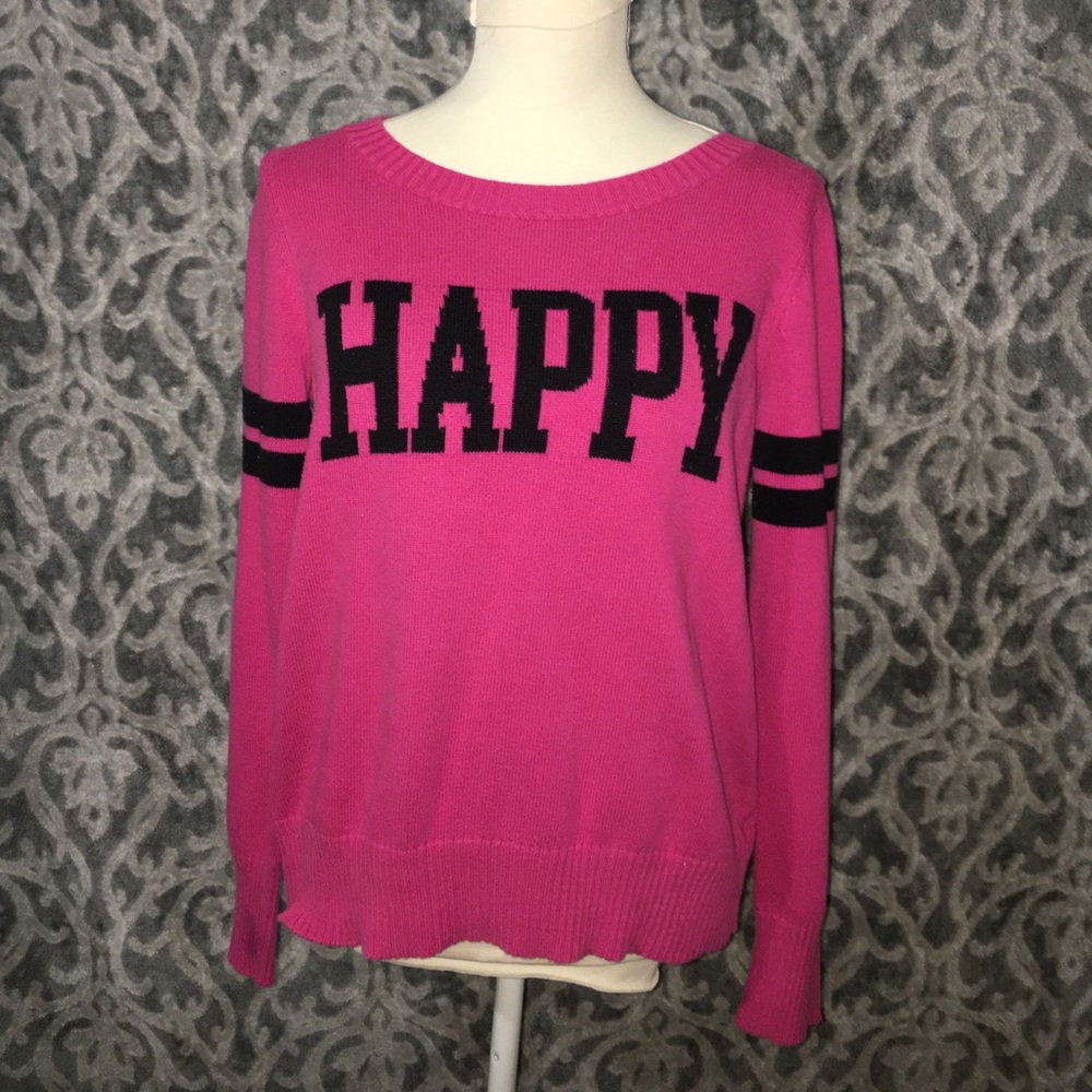 Arizona Jean company jr Plus 1X happy pink sweater