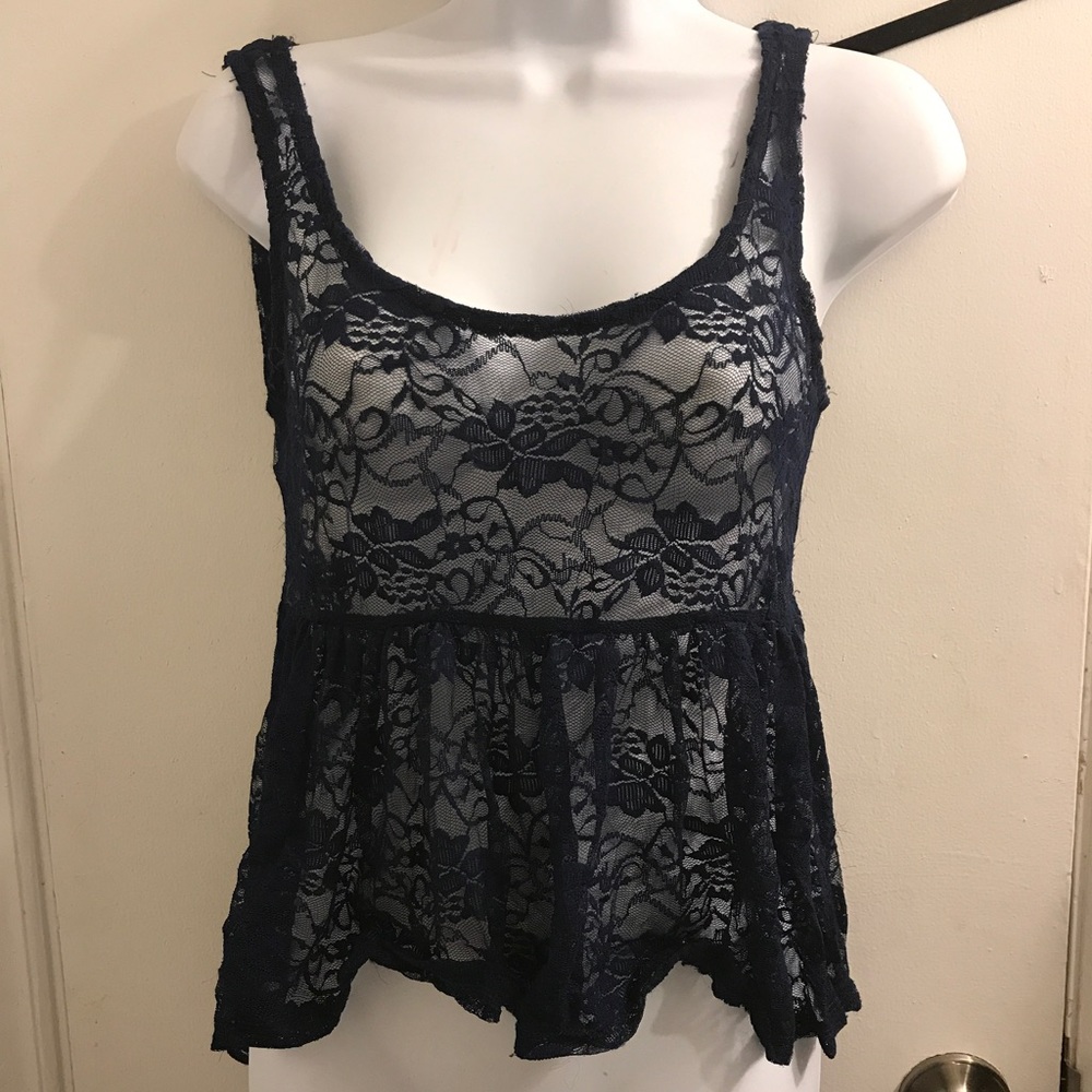 Blue lace top