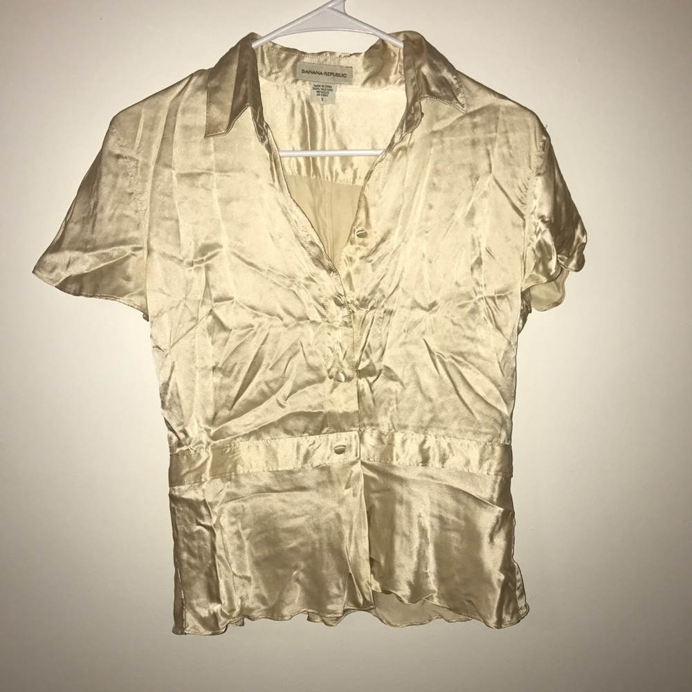 Cream Banana Republic Silk Top