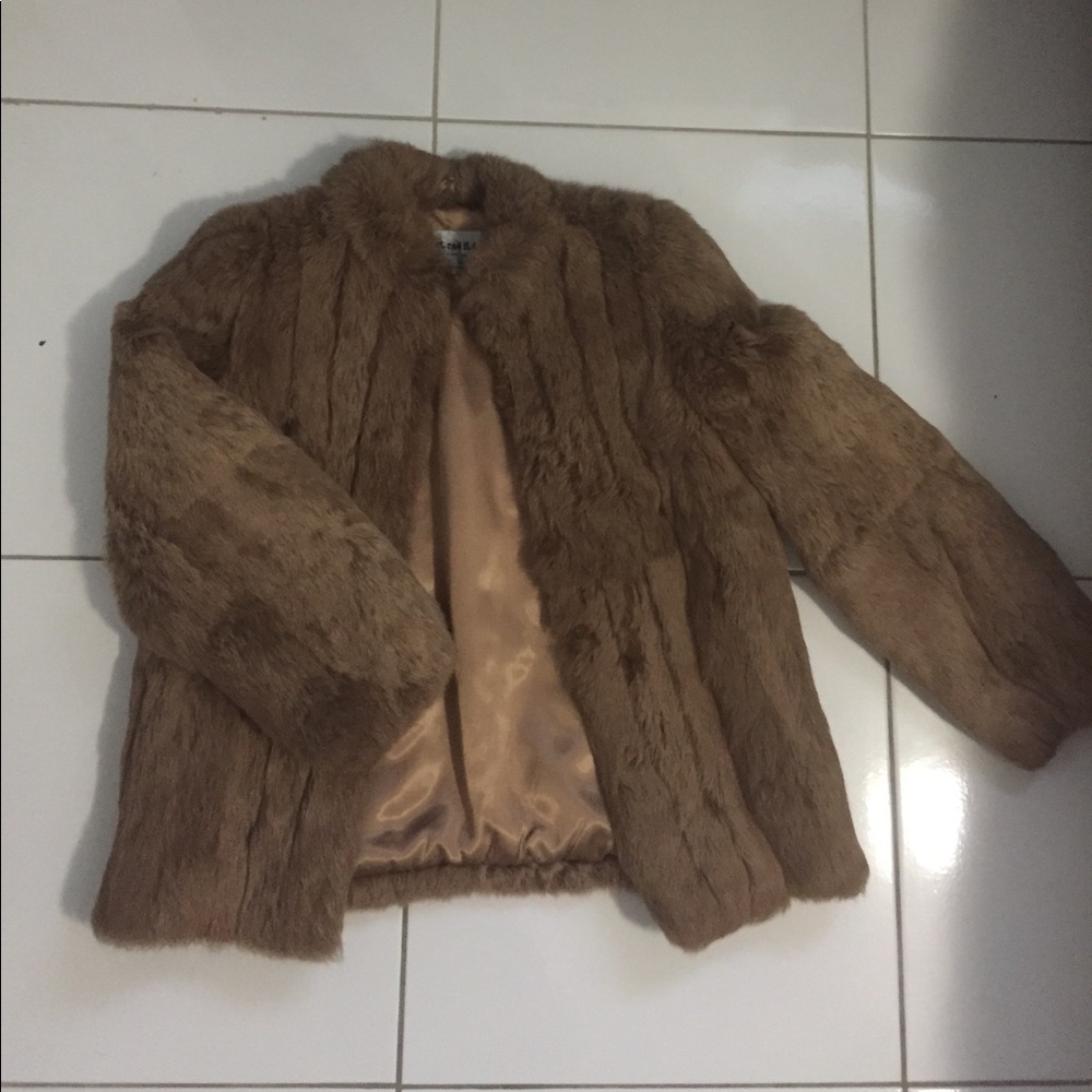 Vintage Genuine Rabbit Fur Coat Jacket Hong Kong Size M