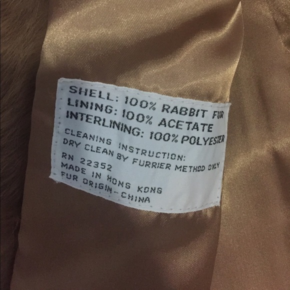 Vintage Genuine Rabbit Fur Coat Jacket Hong Kong Size M - Picture 2 of 3