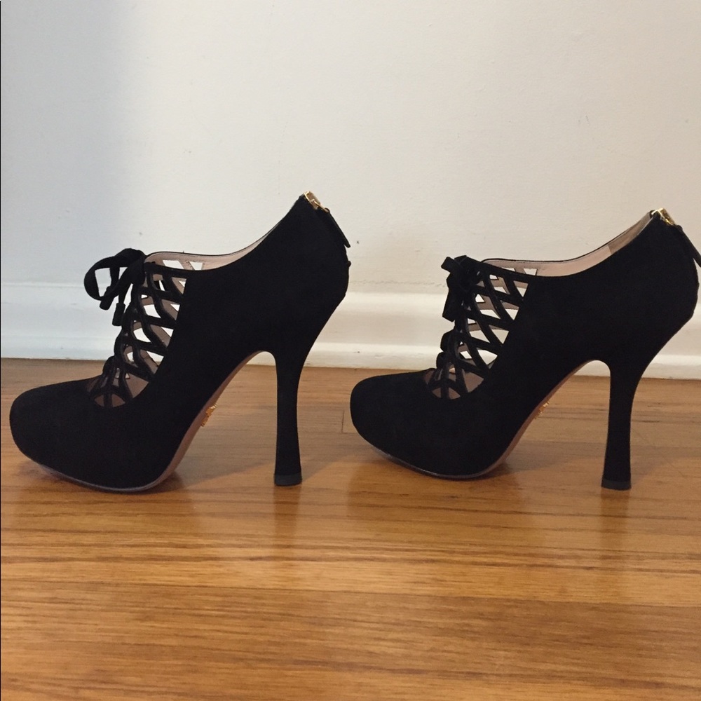 Prada Black Suede Heels Size 37 | Calzature Donna