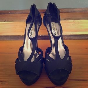 Steve Madden 'Haylow' black satin High Heels