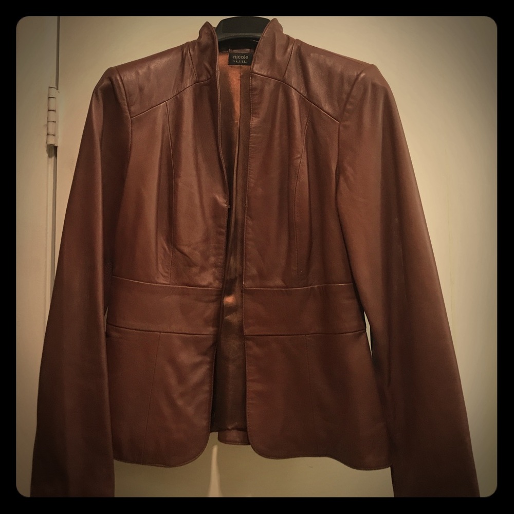 Nicole by Nicole Miller 100% leather blazer jacket
