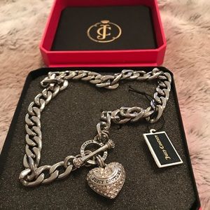 Juicy Couture Pave Banner Heart Starter Necklace