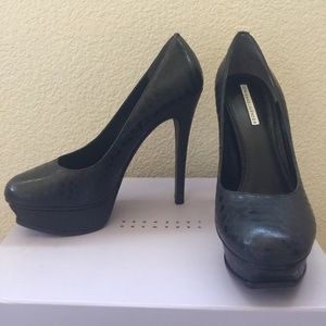 Vera Wang Black black leather stilettos
