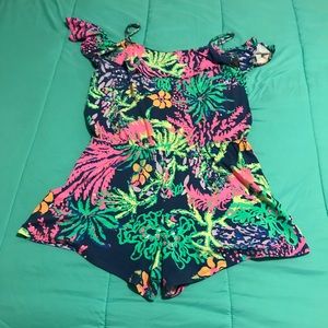 Lilly Pulitzer Klea Off the Shoulder Romper Sz M