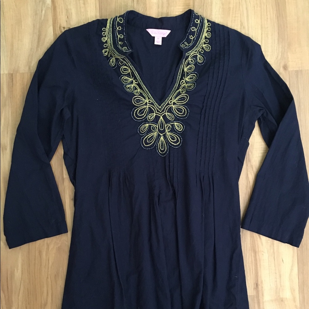 EUC Lilly Pulitzer Sarasota Beaded Tunic True Navy