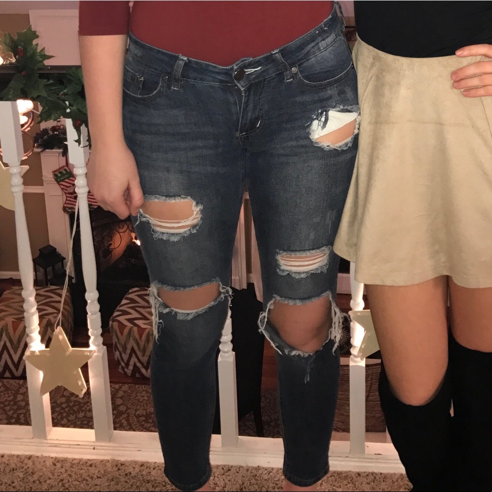 Distressed jeans
